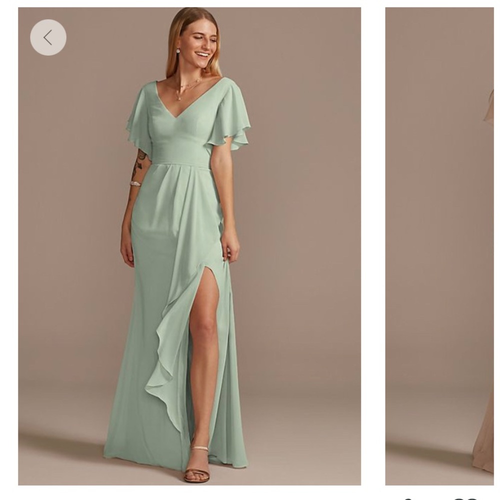 Cascade Flutter Sleeve David’s Bridal Bridesmaid … - image 2